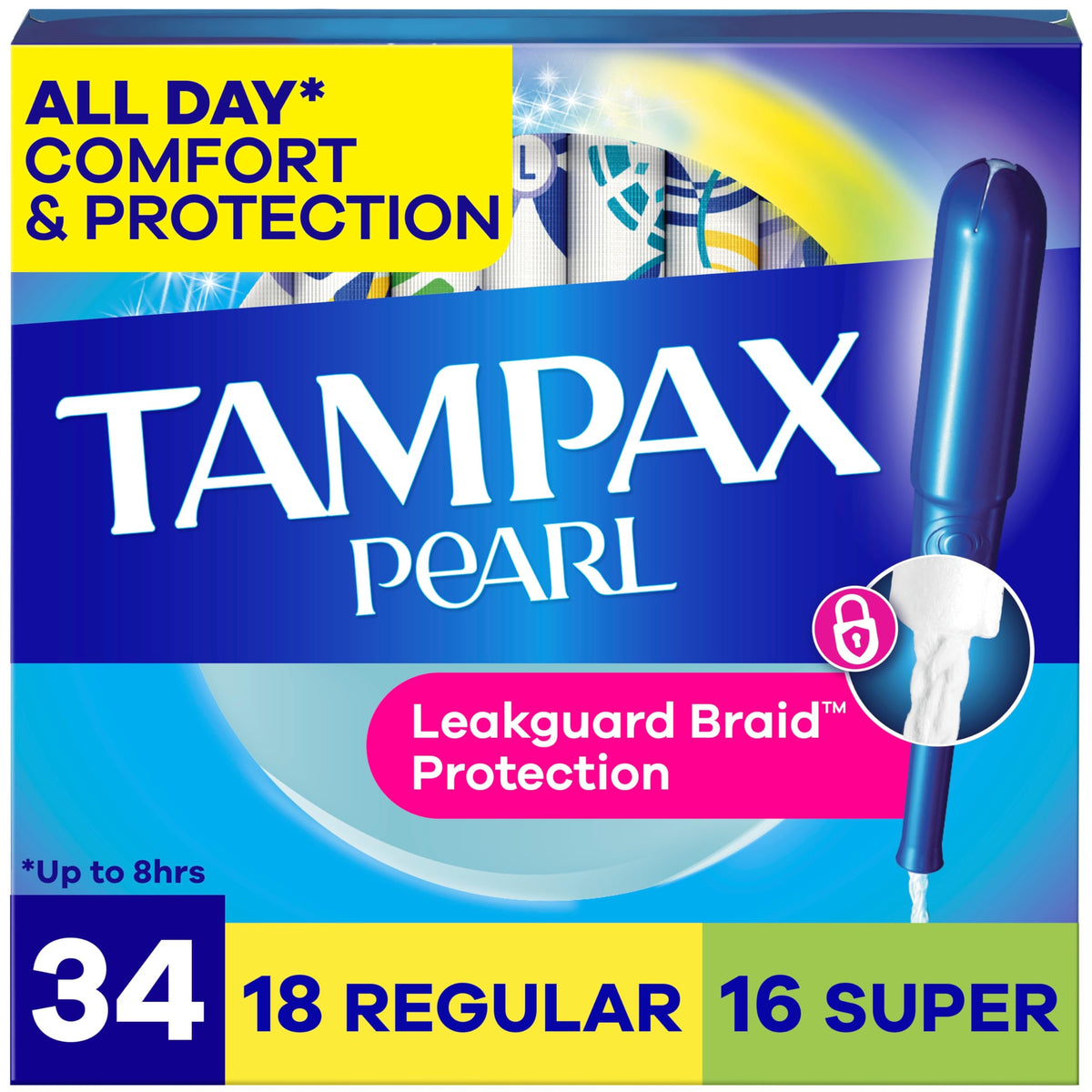 Pearl Tampons for Women Multipack by Tampax – Regular/Super, Cotton, Model 4332405235