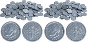 LEARNING ADVANTAGE 7523 Play Dimes - Set of 100 Plastic Coins - Designed and Sized Like Real US Currency - Teach Money Math with This Pretend Play Resource (Pack of 2)