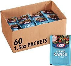 Kraft Single Serve Salad Dressing, 60 ct Casepack, Ranch, 1.5 oz Packets | Single-Serve Ranch Salad Dressing Packets, Take on the Go for Salads & Snacks, with Convenience & Portability