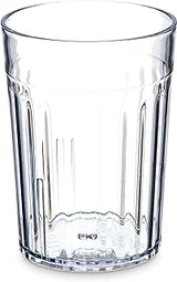 Carlisle FoodService Products Bistro Tumbler Plastic Tumbler for Restaurants, Catering, Kitchens, Plastic, 10.2 Ounces, Clear