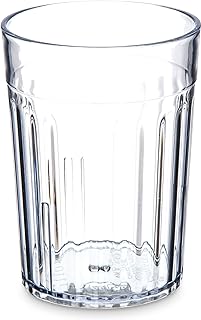 Carlisle FoodService Products Bistro Tumbler Plastic Tumbler for Restaurants, Catering, Kitchens, Plastic, 10.2 Ounces, Clear