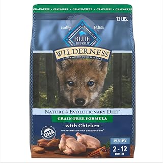 Blue Buffalo Wilderness Chicken Puppy Dry Dog Food, Grain-Free, 13 lb