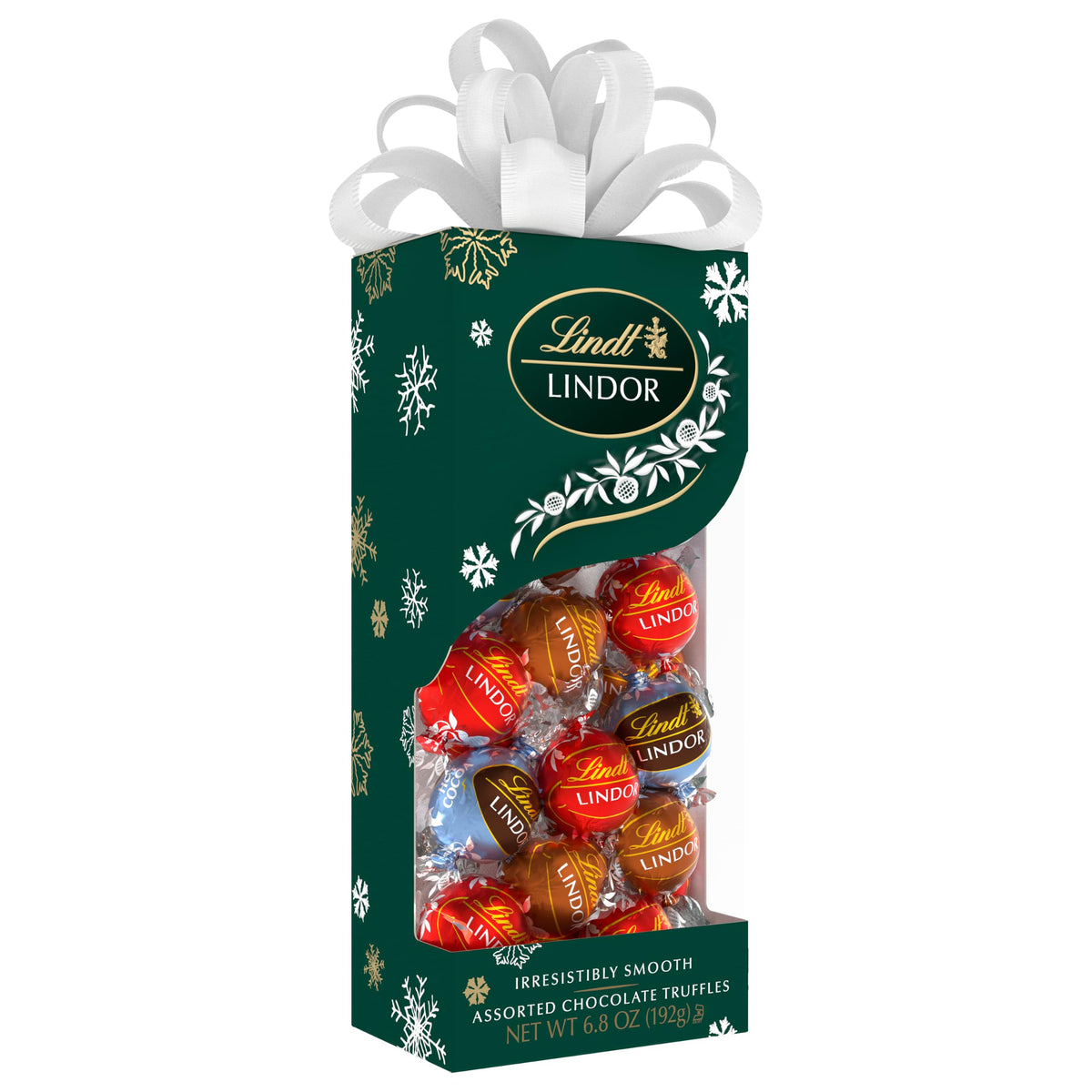 LINDOR Holiday Assorted Chocolate Candy Truffles Gift Box by Lindt – Full Size