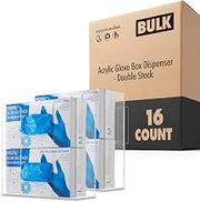 Stock Your Home Double Acrylic Glove Dispenser 16 Pack Tissue Box Shelf and Wall Mount Holder for Kitchen Closet Lab Exam Office