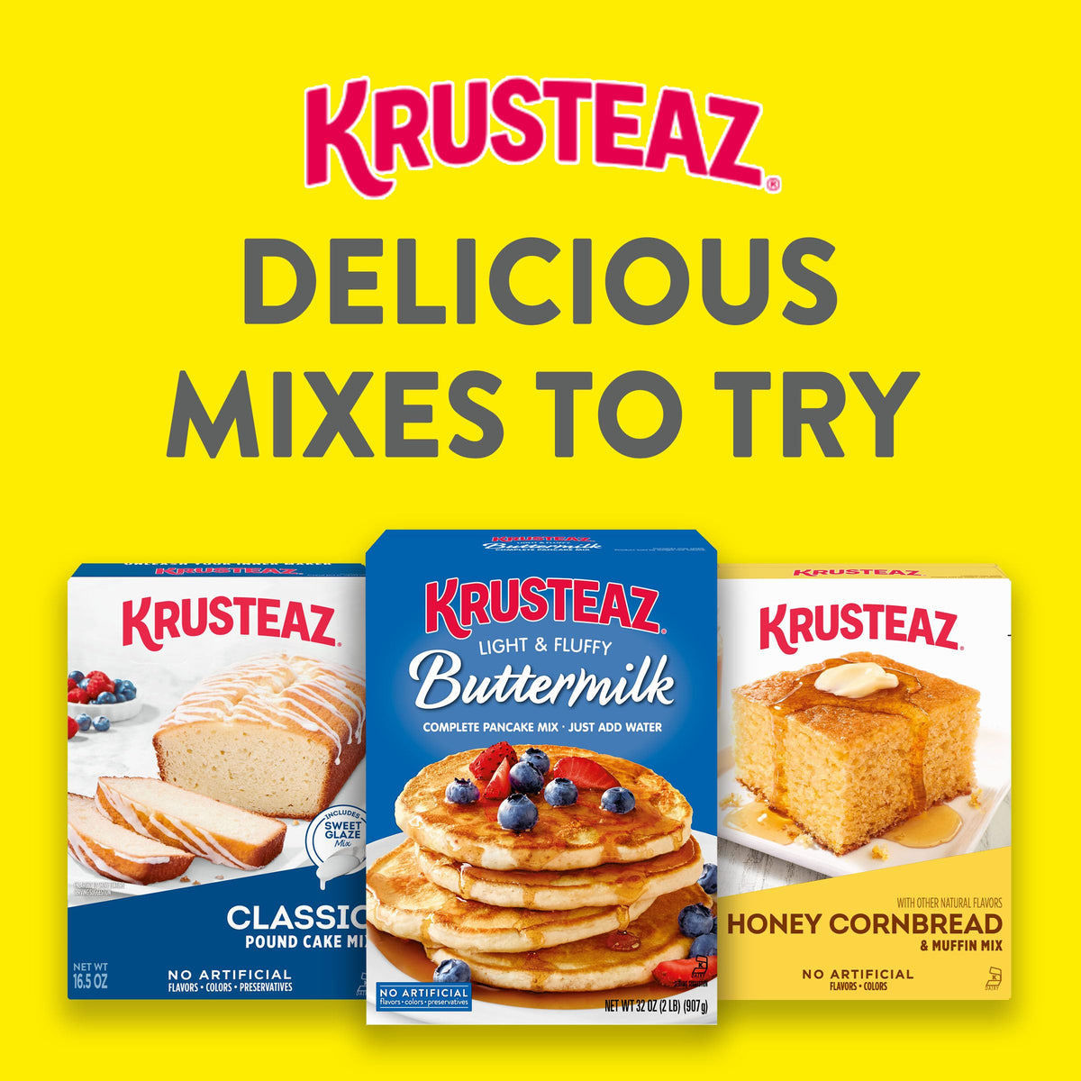 Meyer Lemon Pound Cake and Glaze Mix by Krusteaz – 16.5 Ounce (Pack of 12), Pancake, Pack of 12, Model SUVELAM