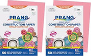 Pacon Prang (Formerly SunWorks) Construction Paper, Pink, 9" x 12", 50 Sheets (Pack of 2)