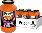 Prego Creamy Tomato Pasta Sauce With Garlic, 23.75 oz Jar (6 Pack)