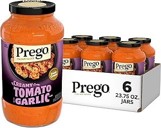 Prego Creamy Tomato Pasta Sauce With Garlic, 23.75 oz Jar (6 Pack)