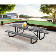 Global Industrial Grey / Industrial / 96 inches x 30 inches x 29.5 inches Picnic Tables