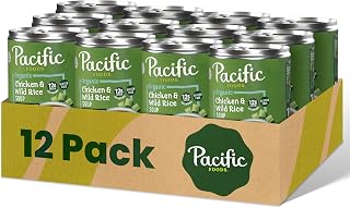 Pacific Foods Organic Lightly Salted Chicken and Wild Rice Soup, 16.3 oz Can (Pack of 12)