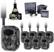 Spartan GoCam 2 Cellular Trail Camera Solar Bundle Accessories – 4G/LTE Hunting Camera with Spartan Solar Panel Kit with Battery, 32GB SD Card, Card Reader & Lens Cloth (8 Pack)