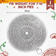 Patelai Stainless Steel Pie Weight with Disposable Liners, 8 Inch, 1 Weight and 50 Liners