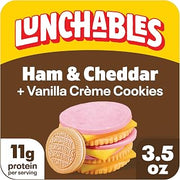 Lunchables Ham & Cheddar with Vanilla Creme Cookies, 3.5 oz Pack