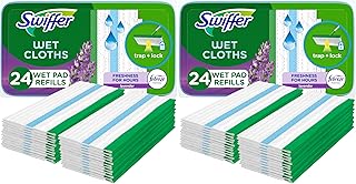 Swiffer Sweeper Wet Mopping Cloths with Febreze Freshness, Lavender Vanilla & Comfort, 24 Count (Pack of 2)