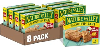 Nature Valley Soft-Baked Muffin Bars, Apple Cinnamon, Snack Bars, 5 Bars, 6.2 OZ (Pack of 8)