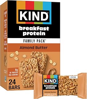 KIND Breakfast Protein Bars, Almond Butter, 8g Protein, Gluten Free, 12 ct