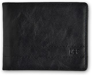 Lee Men’s Bifold Extra Capacity Wallet Casual Everyday Minimalist Cash and Card Holder with Flip ID Window Pass Case (Black)