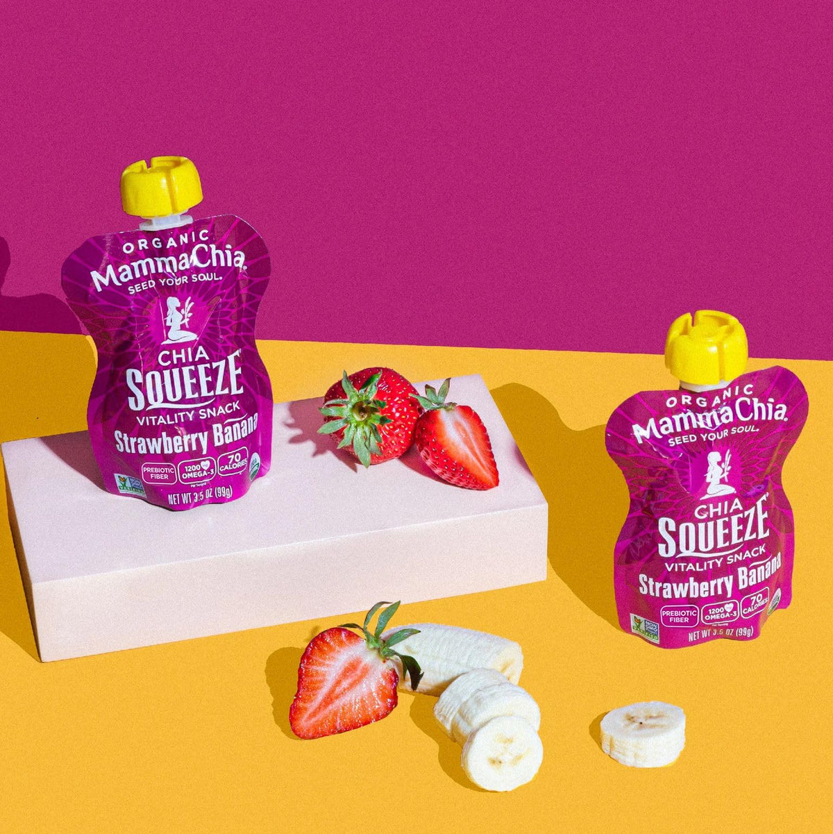 Mamma Chia Strawberry Banana / 3.5 Ounce (Pack of 24) / Snack Fruit Snacks