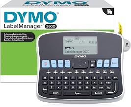 DYMO Desktop Label Maker | LabelManager 360D Rechargeable Hand-Held Label Maker, Easy-to-Use, One-Touch Smart Keys, QWERTY Keyboard, Large Display, for Home & Office Organisation