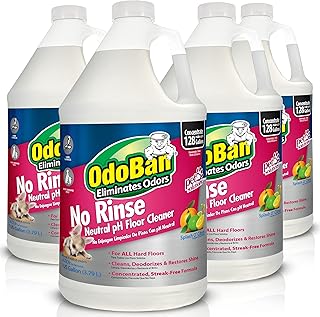 OdoBan Pet Solutions No Rinse Neutral pH Floor Cleaner Concentrate, Made in the USA, Splash O' Citrus Scent, 4 Gallons