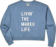 Womens Marko Living The Marko Life Name Comfort Colors Crop Sweatshirt