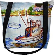 Betsy Drake Tug Boat Medium Tote Bag 16x16