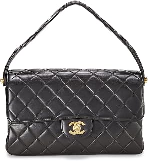 Chanel, Pre-loved Black Quilted Lambskin Double Sided Classic Flap Medium, Black