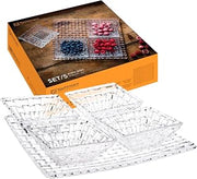 Nachtmann Bossa Nova Square Plate And Bowl Set, Set Of 5, Clear