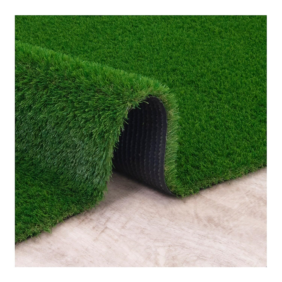GreenSpace 4' x 6' Artificial Grass Rug by Joy Carpets – 4' x 6' (Rectangular), Polyethylene (PE), Green, Model 624N