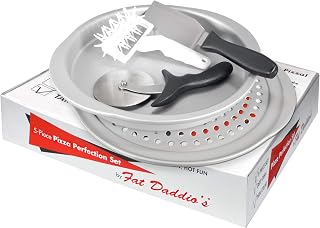 Fat Daddio's PZT Pizza Set, 2.5 x 14.5 x 14.5 Inch, Silver, Black, White