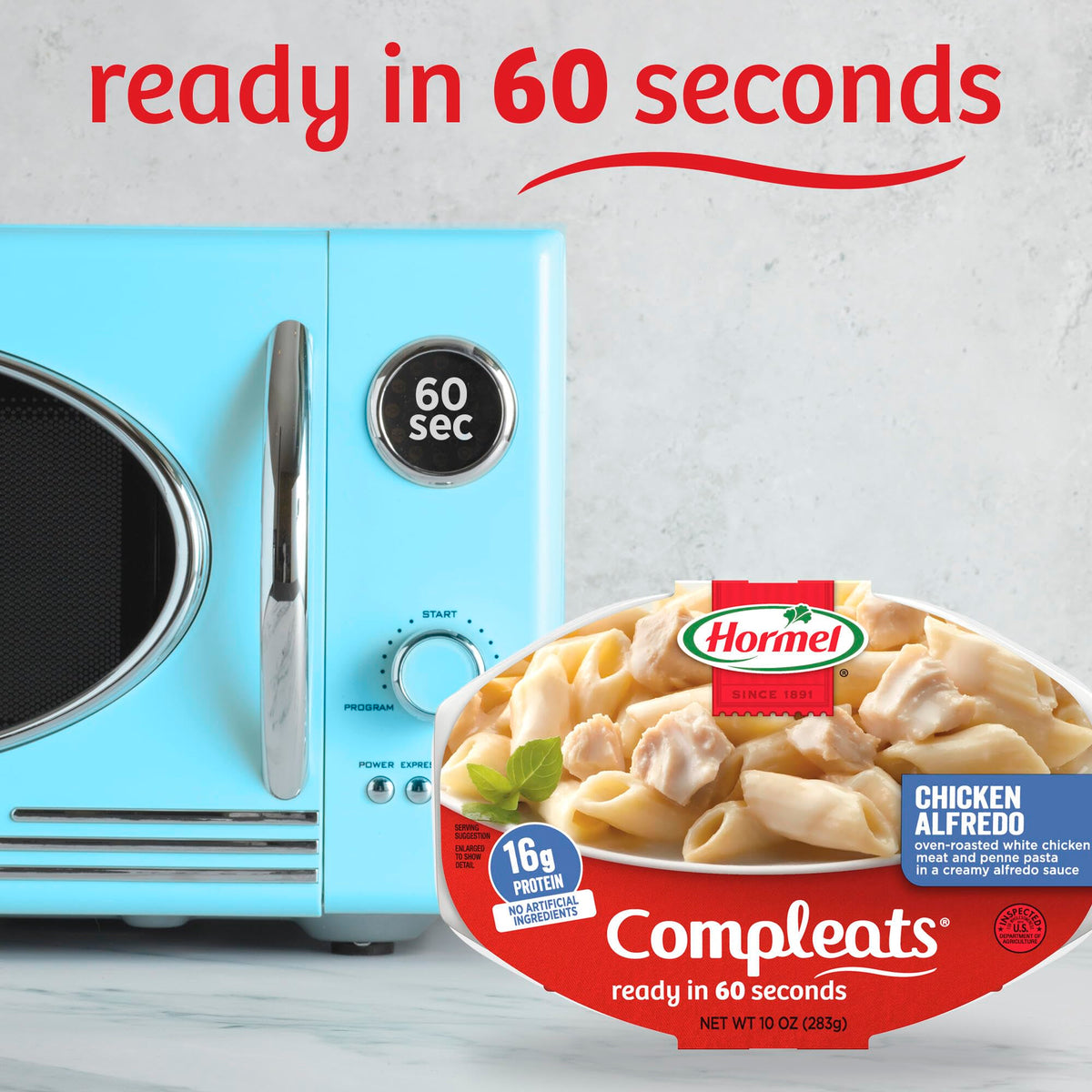 HORMEL COMPLEATS Chicken Alfredo / 10 Ounce (Pack of 6) / 6 Meat Dishes