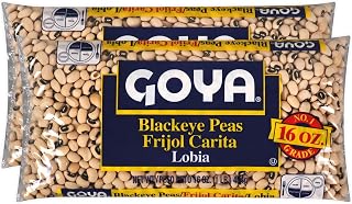 Goya Black Eyed Peas Dry, Pantry Staple, Creamy, Pintos, Pack of 2, 16 oz