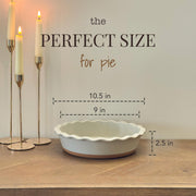 Mora Ceramic Pie Dish, 9 Inch Deep Fluted, Earl Grey