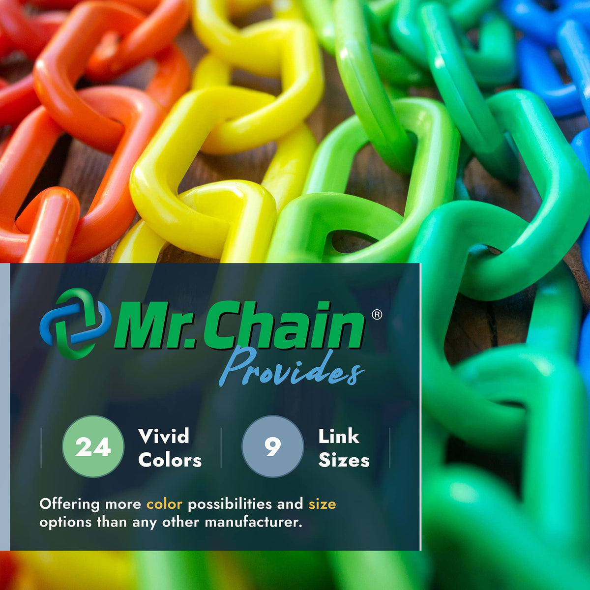 Plastic Barrier Chain Reel by Mr. Chain – 1.5 IN, Plastic, Silver, Model 30008-500