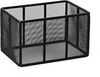 G.E.T. Enterprises IRSFB-106 10" x 7" Black Rectangular Mesh Riser, 8" Tall, Iron Powder Coated