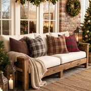 Miulee Plaid Cushion Covers, 18 x 18 Inches, Red