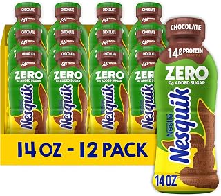 Nesquik Zero Sugar Chocolate Milk Drink, 14 Fl Oz, 12 Pack