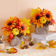 Waipfaru Artificial Fall Flowers, 2pcs, Orange