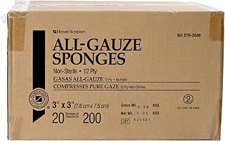 Henry Schein All-Gauze 3" x 3" Sponges, 12-Ply, Non-Sterile, 4000 Ct