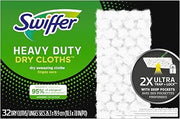 Swiffer Sweeper Heavy Duty Dry Multi-Surface Cloth Refills for Floor Sweeping and Cleaning, Unscented, 32 Count