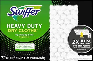 Swiffer Sweeper Heavy Duty Dry Multi-Surface Cloth Refills for Floor Sweeping and Cleaning, Unscented, 32 Count