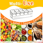 ARSTPEOE Condiment Server, Chilled Ice Base, 8 Compartments, Clear