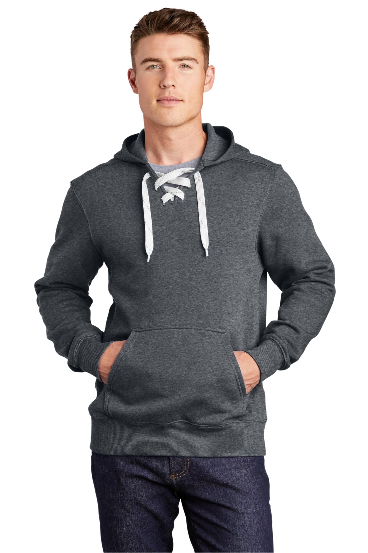 Unisex Pullover Hooded Sweatshirt Graphite Heather by SPORT-TEK – 4X-Large, Cotton, Graphite Heather, Model 974083