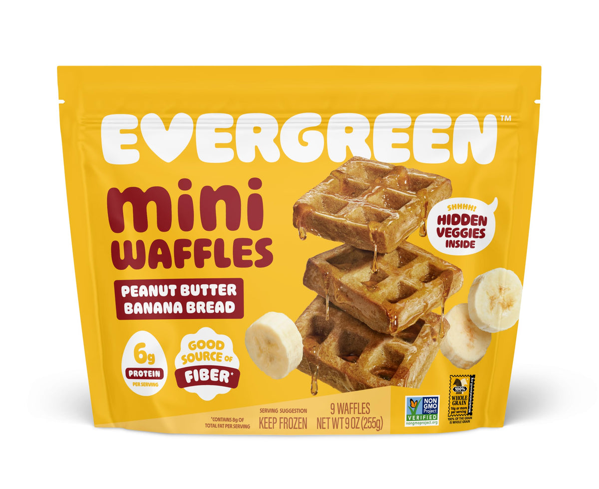 Peanut Butter Banana Bread Waffles by Evergreen – 9 Ounce (Pack of 1), Model 0860001627220
