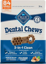 Blue Buffalo Chicken & Spearmint Small Dental Chews, 34 oz, 84 ct
