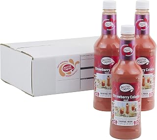 MASTER OF MIXES Strawberry Colada Drink Mix, Ready To Use, 1 Liter Bottle (33.8 Fl Oz), Pack of 3
