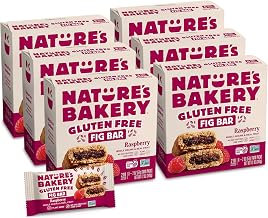 Nature’s Bakery Gluten Free Fig Bars, Raspberry, Real Fruit, Vegan, Non-GMO, Snack bar, 6 boxes with 6 twin packs (36 twin packs)