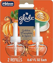 Glade PlugIns Scented Oil 2 Refills, Air Freshener, Golden Pumpkin & Spice, 1.34 fl oz, Pack of 2