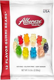 Albanese World's Best 12 Flavor Gummi Bears, 5 Pound Bag (Pack of 4)
