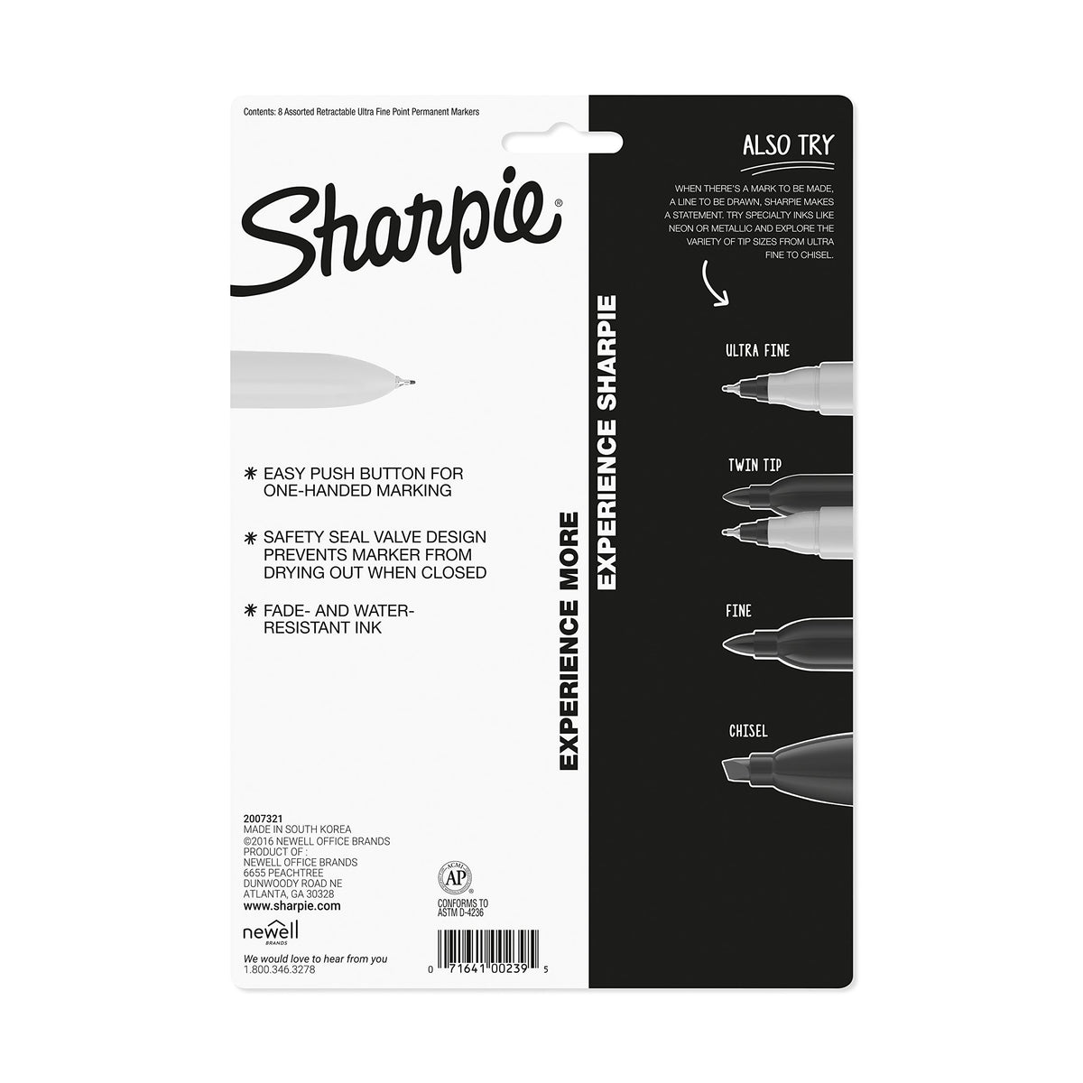 Sharpie 1 Count (Pack of 96) / 8 Count Assorted / 8-Assorted Permanent Markers